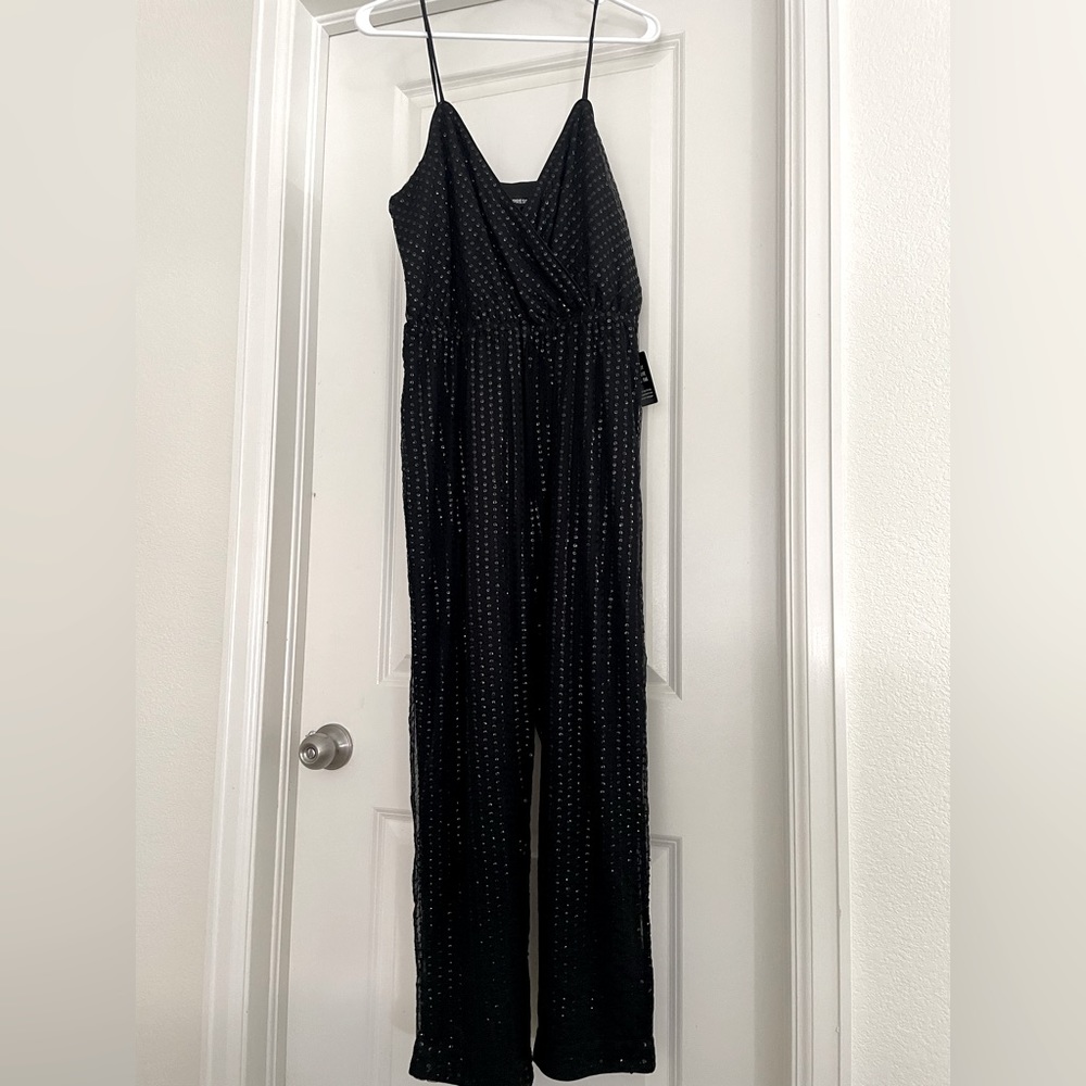 Express black sequin jumpsuit